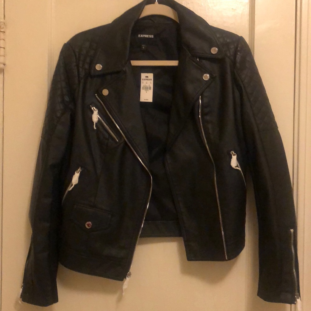 NWT Faux Leather Moto Jacket